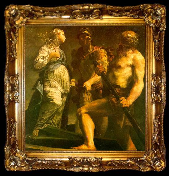 framed  Giuseppe Maria Crespi Aeneas with the Sybil Charon, ta009-2